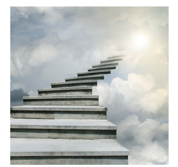 Treppe in den Himmel, symbolisch für Lifecoaching - Einzelcoaching